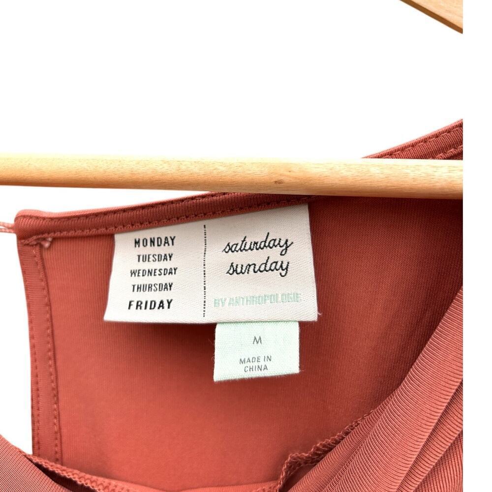 Anthro Saturday Sunday Dylan Jumpsuit Cowlneck Terracotta Rust Orange Medium - Picture 10 of 12